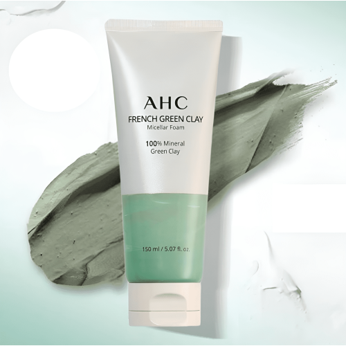 Мицеллярная пенка для умывания с зелёной глиной AHC French Green Clay Micellar Foam 150 мл