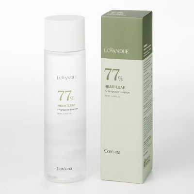 Успокаивающий тонер-ессенция с хауттюйнией Lovandue 77 Heartleaf Ampoule Essence 150ML 