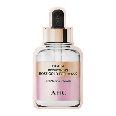 Трёхслойная фольгированная маска с розой AHC Premium Brightening Rose Gold Foil Mask 25 гр