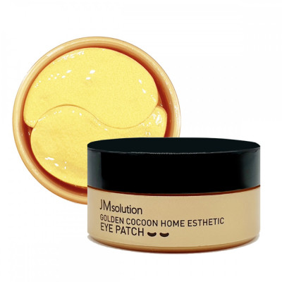 Гидрогелевые патчи с шёлком и золотом JMsolution Golden Cocoon Home Esthetic Eye Patch