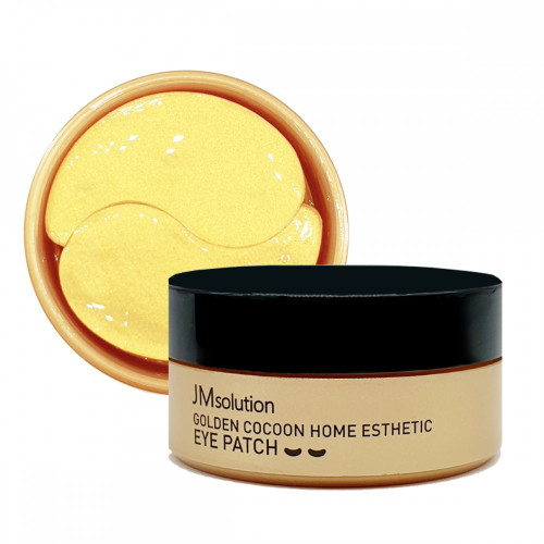 Гидрогелевые патчи с шёлком и золотом JMsolution Golden Cocoon Home Esthetic Eye Patch