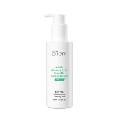  Увлажняющее очищающее молочко 200 мл MAKE P:REM DAILY CLEANSING MILK TO GENTLY CLEANSE THE SKIN PH 5.5