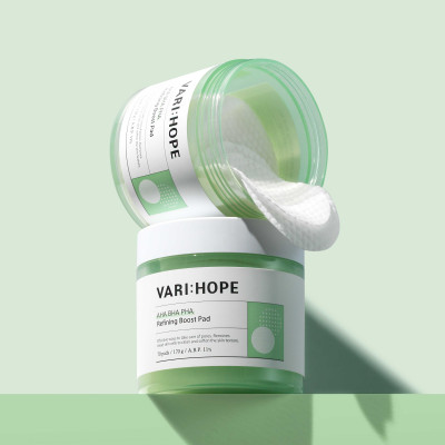 Varihope AHA BHA PHA Refining Boost Pad Бустер-пэды для сужения пор и улучшения тонуса кожи 110,050ppm 170 г