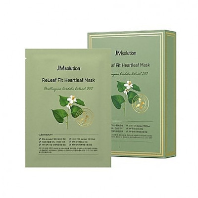 Успокаивающая маска с экстрактом хауттюйнией JMsolution Releaf Fit Heartleaf Mask